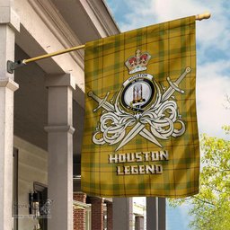 ScotsTee Shop Scottish Houston Clan Crest Tartan Flag The Golden Sword of Courageous Legacy Flag