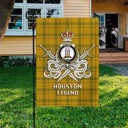 ScotsTee Shop Scottish Houston Clan Crest Tartan Flag The Golden Sword of Courageous Legacy Flag