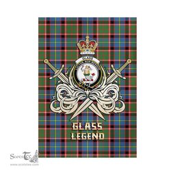 ScotsTee Shop Scottish Glass Clan Crest Tartan Flag The Golden Sword of Courageous Legacy Flag