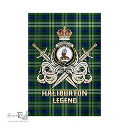 ScotsTee Shop Scottish Haliburton Clan Crest Tartan Flag The Golden Sword of Courageous Legacy Flag