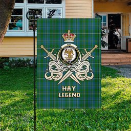 ScotsTee Shop Scottish Hay Hunting Clan Crest Tartan Flag The Golden Sword of Courageous Legacy Flag