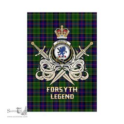 ScotsTee Shop Scottish Forsyth Modern Clan Crest Tartan Flag The Golden Sword of Courageous Legacy Flag