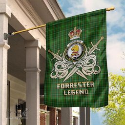 ScotsTee Shop Scottish Forrester Hunting Clan Crest Tartan Flag The Golden Sword of Courageous Legacy Flag