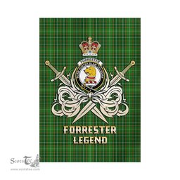 ScotsTee Shop Scottish Forrester Hunting Clan Crest Tartan Flag The Golden Sword of Courageous Legacy Flag