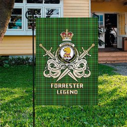 ScotsTee Shop Scottish Forrester Hunting Clan Crest Tartan Flag The Golden Sword of Courageous Legacy Flag