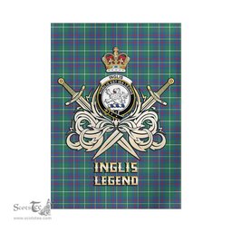 ScotsTee Shop Scottish Inglis Ancient Clan Crest Tartan Flag The Golden Sword of Courageous Legacy Flag