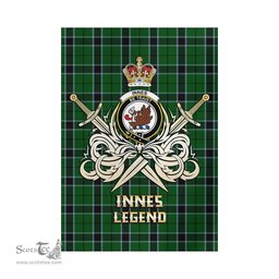ScotsTee Shop Scottish Innes Hunting Clan Crest Tartan Flag The Golden Sword of Courageous Legacy Flag
