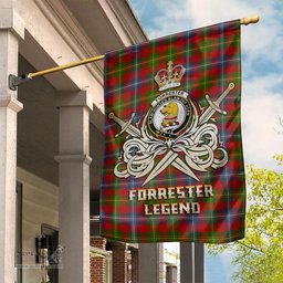 ScotsTee Shop Scottish Forrester Modern Clan Crest Tartan Flag The Golden Sword of Courageous Legacy Flag