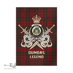ScotsTee Shop Scottish Dundas Red Clan Crest Tartan Flag The Golden Sword of Courageous Legacy Flag