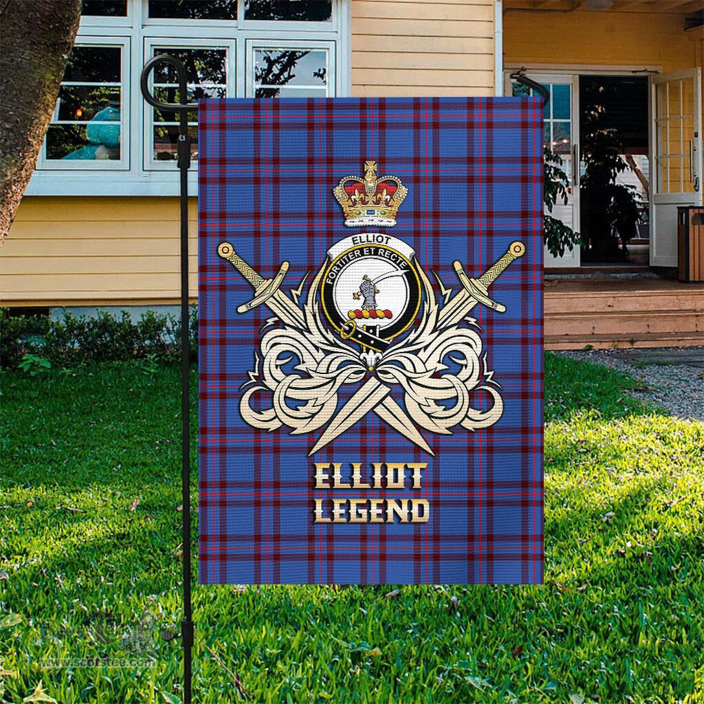 ScotsTee Shop Scottish Elliot Modern Clan Crest Tartan Flag The Golden Sword of Courageous Legacy Flag