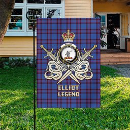 ScotsTee Shop Scottish Elliot Modern Clan Crest Tartan Flag The Golden Sword of Courageous Legacy Flag