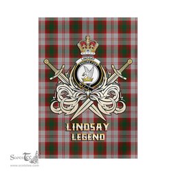 ScotsTee Shop Scottish Lindsay Dress Red Clan Crest Tartan Flag The Golden Sword of Courageous Legacy Flag