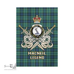 ScotsTee Shop Scottish MacNeil of Colonsay Ancient Clan Crest Tartan Flag The Golden Sword of Courageous Legacy Flag