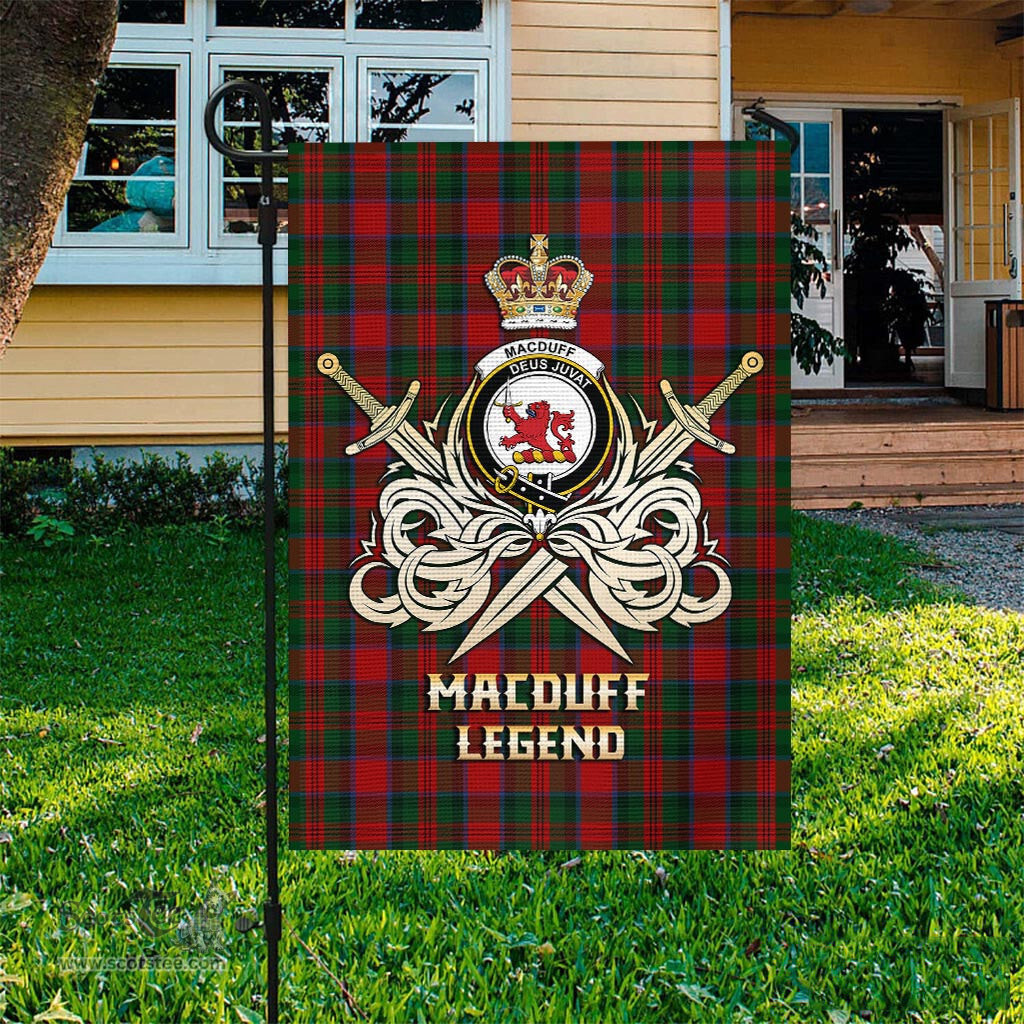 ScotsTee Shop Scottish MacDuff Clan Crest Tartan Flag The Golden Sword of Courageous Legacy Flag