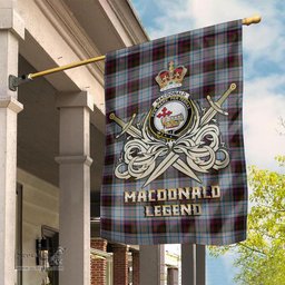 ScotsTee Shop Scottish MacDonald Dress Ancient Clan Crest Tartan Flag The Golden Sword of Courageous Legacy Flag