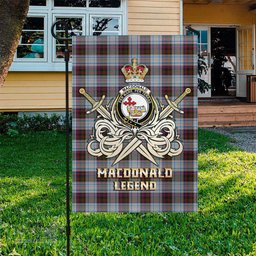 ScotsTee Shop Scottish MacDonald Dress Ancient Clan Crest Tartan Flag The Golden Sword of Courageous Legacy Flag