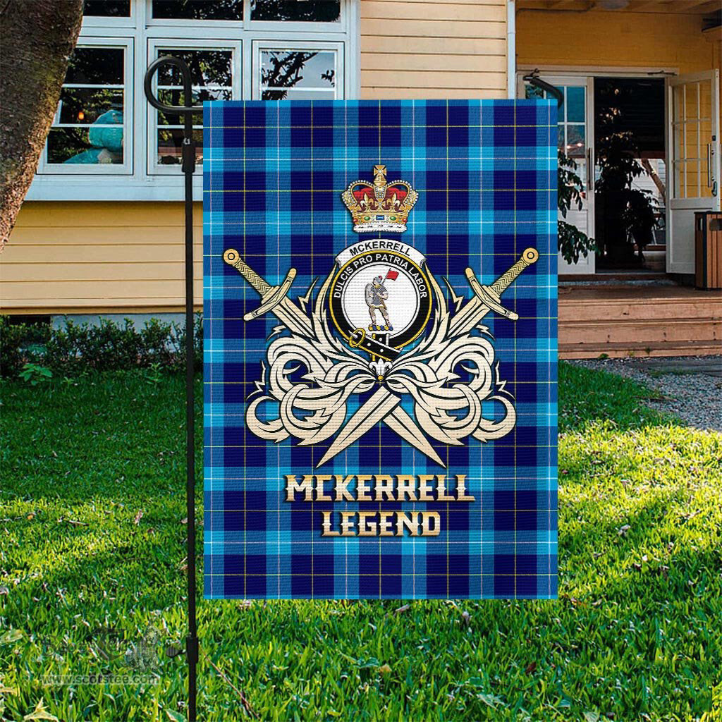 ScotsTee Shop Scottish McKerrell Clan Crest Tartan Flag The Golden Sword of Courageous Legacy Flag
