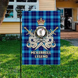 ScotsTee Shop Scottish McKerrell Clan Crest Tartan Flag The Golden Sword of Courageous Legacy Flag