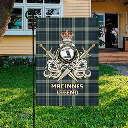 ScotsTee Shop Scottish MacInnes Dress Clan Crest Tartan Flag The Golden Sword of Courageous Legacy Flag