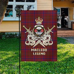 ScotsTee Shop Scottish MacLeod Red Clan Crest Tartan Flag The Golden Sword of Courageous Legacy Flag