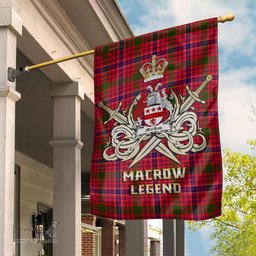 ScotsTee Shop Scottish MacRow Clan Crest Tartan Flag The Golden Sword of Courageous Legacy Flag