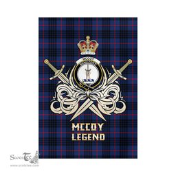 ScotsTee Shop Scottish McCoy Blue Clan Crest Tartan Flag The Golden Sword of Courageous Legacy Flag