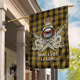 ScotsTee Shop Scottish MacLeod Clan Crest Tartan Flag The Golden Sword of Courageous Legacy Flag