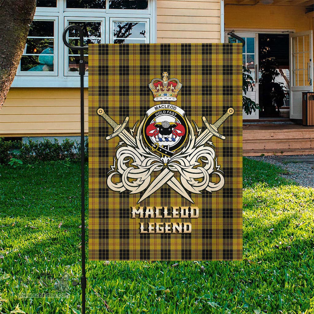 ScotsTee Shop Scottish MacLeod Clan Crest Tartan Flag The Golden Sword of Courageous Legacy Flag