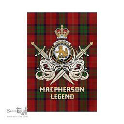 ScotsTee Shop Scottish MacPherson of Cluny Clan Crest Tartan Flag The Golden Sword of Courageous Legacy Flag
