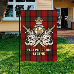ScotsTee Shop Scottish MacPherson of Cluny Clan Crest Tartan Flag The Golden Sword of Courageous Legacy Flag