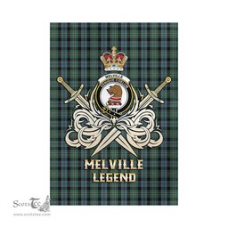 ScotsTee Shop Scottish Melville Clan Crest Tartan Flag The Golden Sword of Courageous Legacy Flag