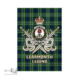 ScotsTee Shop Scottish Learmonth Clan Crest Tartan Flag The Golden Sword of Courageous Legacy Flag