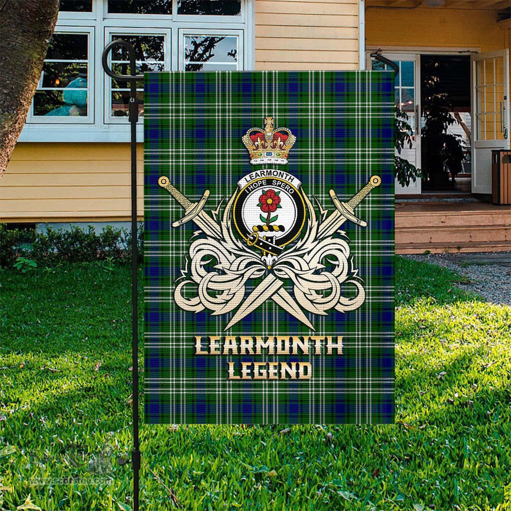 ScotsTee Shop Scottish Learmonth Clan Crest Tartan Flag The Golden Sword of Courageous Legacy Flag
