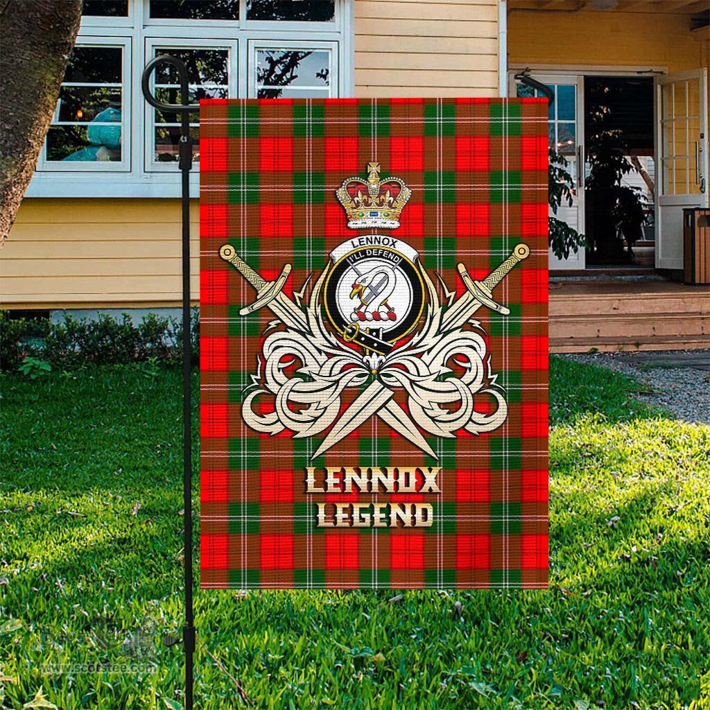 ScotsTee Shop Scottish Lennox Modern Clan Crest Tartan Flag The Golden Sword of Courageous Legacy Flag