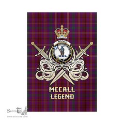 ScotsTee Shop Scottish McCall (Caithness) Clan Crest Tartan Flag The Golden Sword of Courageous Legacy Flag