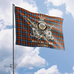 ScotsTee Shop Scottish MacLachlan Ancient Clan Crest Tartan Flag The Golden Sword of Courageous Legacy Flag