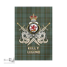 ScotsTee Shop Scottish Kelly Dress Clan Crest Tartan Flag The Golden Sword of Courageous Legacy Flag
