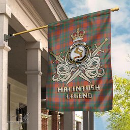 ScotsTee Shop Scottish MacIntosh Ancient Clan Crest Tartan Flag The Golden Sword of Courageous Legacy Flag