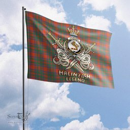 ScotsTee Shop Scottish MacIntosh Ancient Clan Crest Tartan Flag The Golden Sword of Courageous Legacy Flag