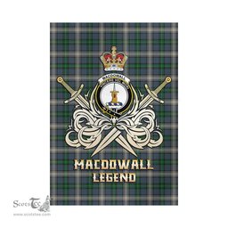 ScotsTee Shop Scottish MacDowall Clan Crest Tartan Flag The Golden Sword of Courageous Legacy Flag