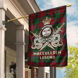 ScotsTee Shop Scottish MacCulloch Clan Crest Tartan Flag The Golden Sword of Courageous Legacy Flag