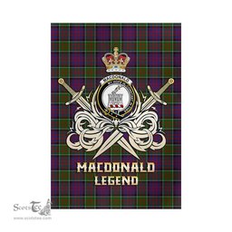 ScotsTee Shop Scottish MacDonald of Clan Ranald Modern Clan Crest Tartan Flag The Golden Sword of Courageous Legacy Flag