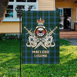 ScotsTee Shop Scottish MacLeod Green Clan Crest Tartan Flag The Golden Sword of Courageous Legacy Flag