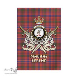 ScotsTee Shop Scottish MacRae Ancient Clan Crest Tartan Flag The Golden Sword of Courageous Legacy Flag