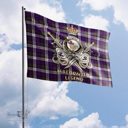 ScotsTee Shop Scottish MacDonald Dress Modern Clan Crest Tartan Flag The Golden Sword of Courageous Legacy Flag