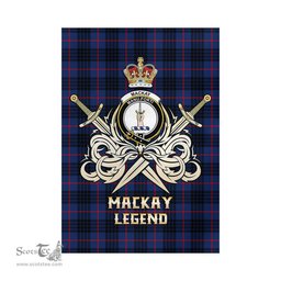 ScotsTee Shop Scottish MacKay Blue Modern Clan Crest Tartan Flag The Golden Sword of Courageous Legacy Flag
