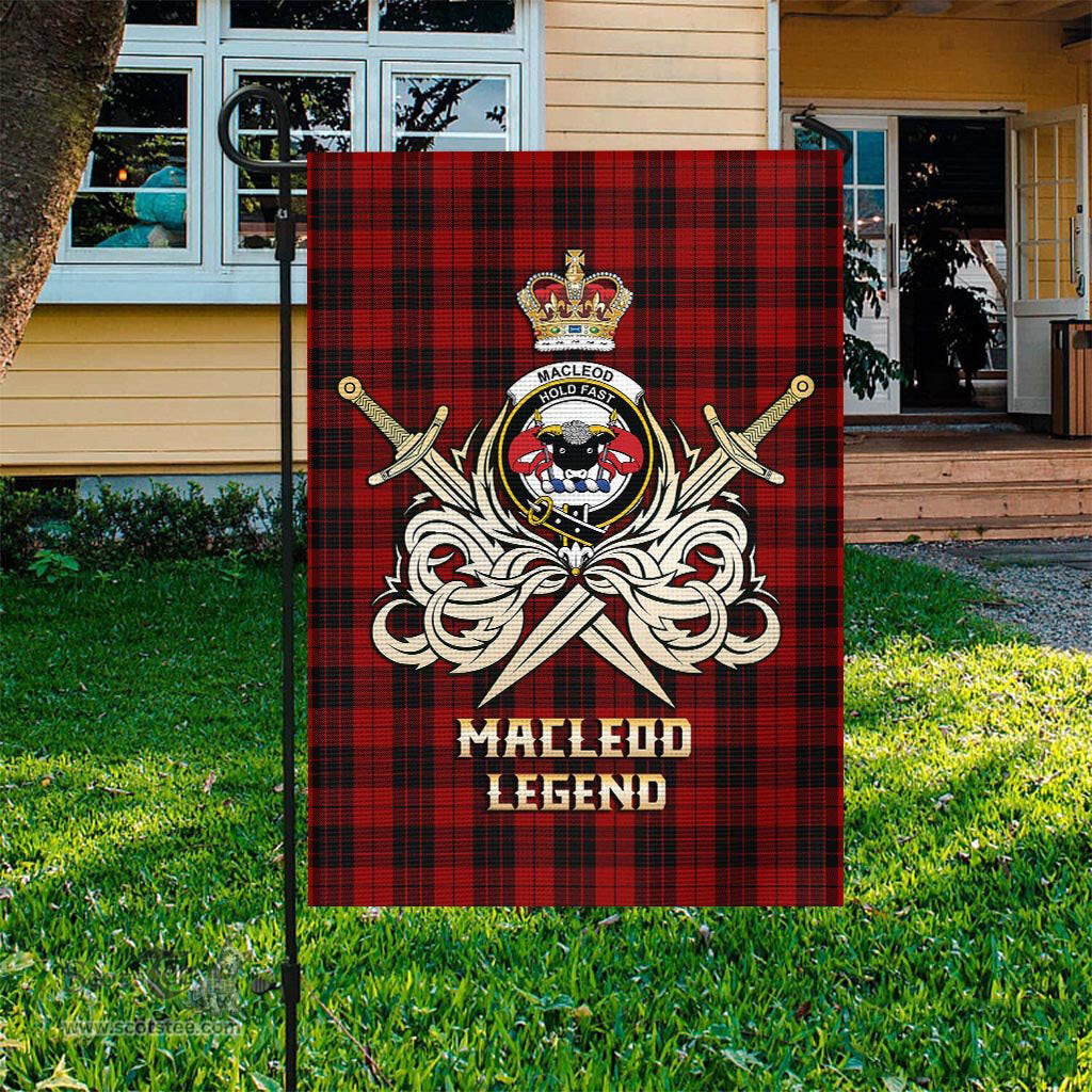 ScotsTee Shop Scottish MacLeod of Raasay Highland Clan Crest Tartan Flag The Golden Sword of Courageous Legacy Flag