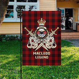 ScotsTee Shop Scottish MacLeod of Raasay Highland Clan Crest Tartan Flag The Golden Sword of Courageous Legacy Flag