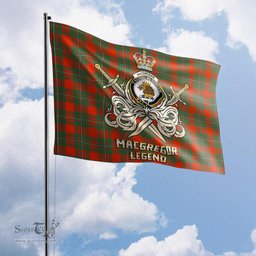 ScotsTee Shop Scottish MacGregor Ancient Clan Crest Tartan Flag The Golden Sword of Courageous Legacy Flag