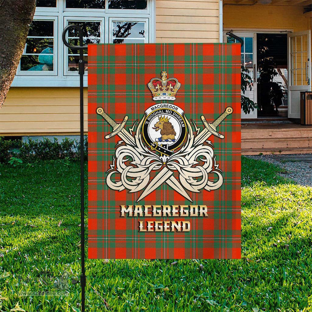 ScotsTee Shop Scottish MacGregor Ancient Clan Crest Tartan Flag The Golden Sword of Courageous Legacy Flag